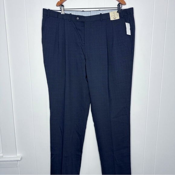 NWT Peter Millar Navy Checkered Westport Dress Pants - Picture 1 of 11
